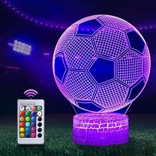 3D Lamp illusion Football Night Light Remote Touch 16 Colour Control Table Gift