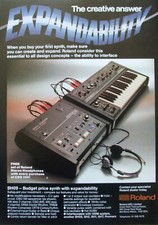 ROLAND SH09 SYNTHESIZER Keyboard & CSQ100 SEQUENCER 1981 Vintage ADVERT Poster