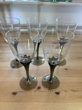 5 Vintage Wine Glasses. Grey