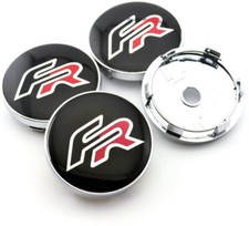 4X FR Black / Red Car Alloy Wheel Centre Cap Hub Center Caps 60mm 6.0cm  UK