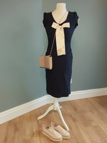 Vintage inspired dress navy - dress,