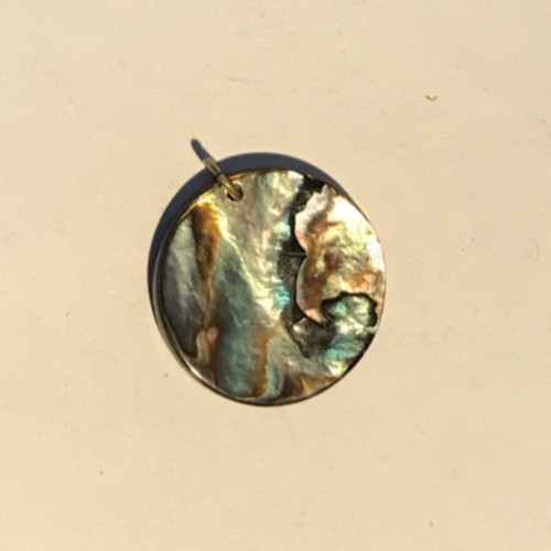 Vintage 3cm round abalone - vintage,