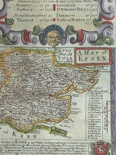 Antique map essex engraved - of,
