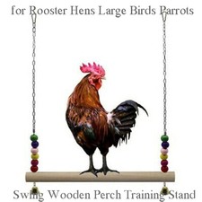 Chicken Swing Wooden Perch Training Stand for Rooster Hens Large Birds Parrots