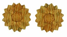 Regency Rosette Onlays for Furniture. Pair of Hand Carved Wood Appliques, PGX923