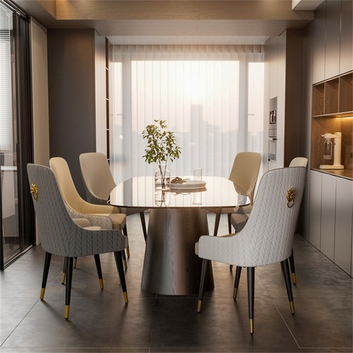 Dining chair set leather - set, of