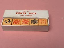 Vintage Poker Dice Set Of 5