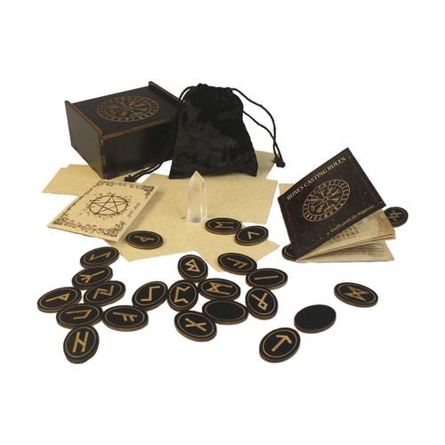 Wooden runes set divinator - set,,