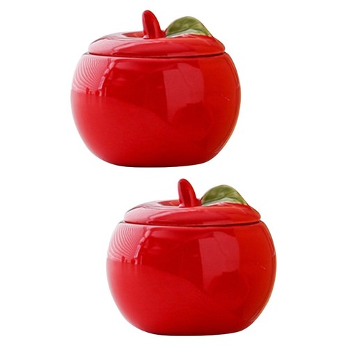 Stylish red ceramic - red, canister
