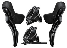 Shimano 105 12 Speed Mechanical STI brake levers and disc brake calipers