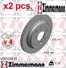 X2 PCS REAR BRAKE DISC SET LEFT & RIGHT 450.5209.20 ZIMMERMANN I