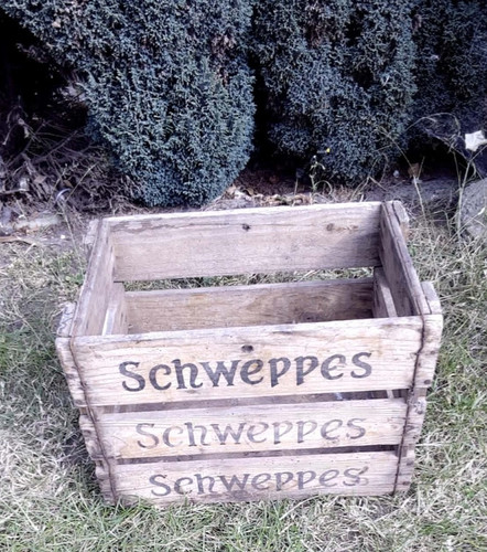 Vintage wooden 1970s - , schweppes