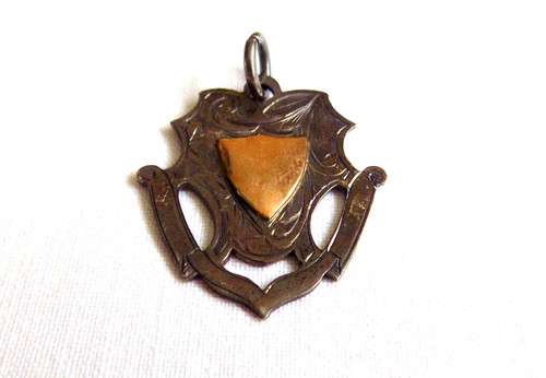 Vintage silver fob medal gold - medal,
