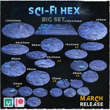 Sci Fi Hex Scenic bases. Wargames, roleplaying, miniatures, diorama