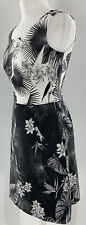 pepperberry really curvy R/C black & white grey floral dress womens uk 8 vgc #T6