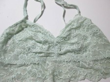 Victoria Secret Bra Size L Mint Wireless Unlined Adjustable Straps Lace Floral