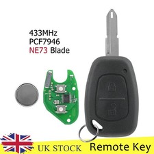 2 Button Remote Key Fob For Renault Master Kangoo Vauxhall Vivaro 433MHz PCF7946