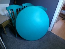 VINTAGE DINING TABLE WITH 6 CHAIRS SOLID WOOD EXTENDABLE