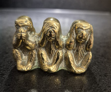 VINTAGE SOLID BRASS 3 WISE MONKEYS