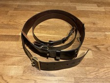British Army Genuine Sam Browne Belt Complete With Cross Strap, Brown Leather