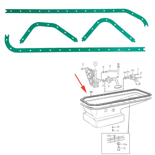 Wet sump gasket - wet, fits