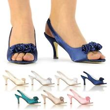 WOMENS LADIES SATIN DIAMANTE