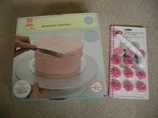 JANE ASHER DECORATING TURNTABLE + TALA FONDANT STAMP CUTTER + CAKE  LIFTER