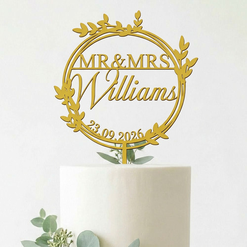 Custom mrs cake topper - &,