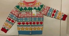 MiniBoden Boden Festive Fair Isle Christmas Cardigan 2-3 Years - New with tags