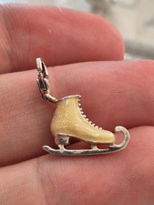Enamel ice skating clasp 925 Sterling Silver charm