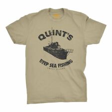 Quints Deep Sea Fishing Tan Tee Mens TV Film Crew Neck Short Sleeve T-Shirt Top