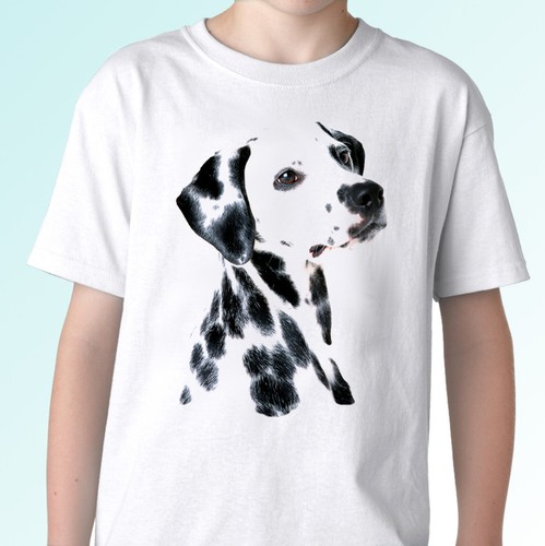 Dalmatian white shirt dog - white,