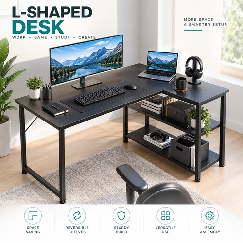 Shaped gaming desk computer - gaming,