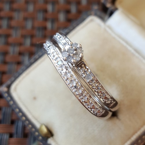 Sterling silver diamond rings - sterling,