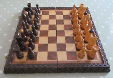 VINTAGE WOODEN TRAVEL CHESS