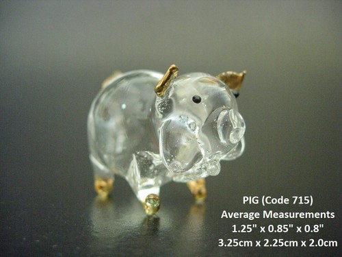 Miniature glass pig - miniature,