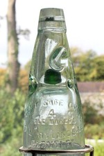 VINTAG c1900s DE HOOP PRETORIA SA GREEN MARBLE 10oz CODD HAMILTON HYBRID BOTTLE