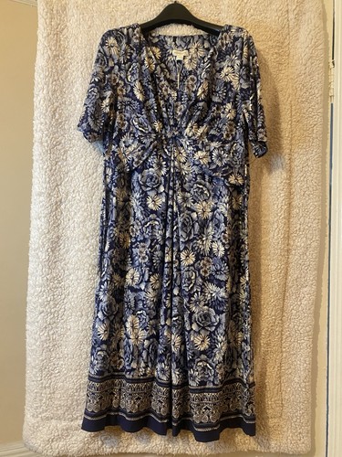 Blue floral shift dress 20 - floral,