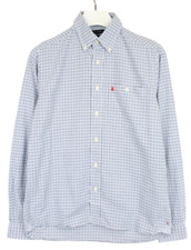 Musto Ocean Outfitters Shirt Men Small Blue Checked Pattern Buttoned Logo