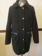 F & F (Tesco) LADIES  BLACK JACKET / COAT /  -  UK SIZE 12 - USED