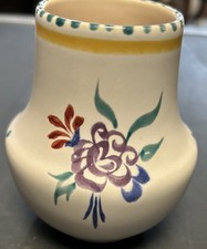 Vintage handpainted and signed Poole Pottery Floral Vase.