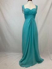 D'Zage Turquoise Bridesmaid Evening Dress Long Size UK6 / US2  Ex Con