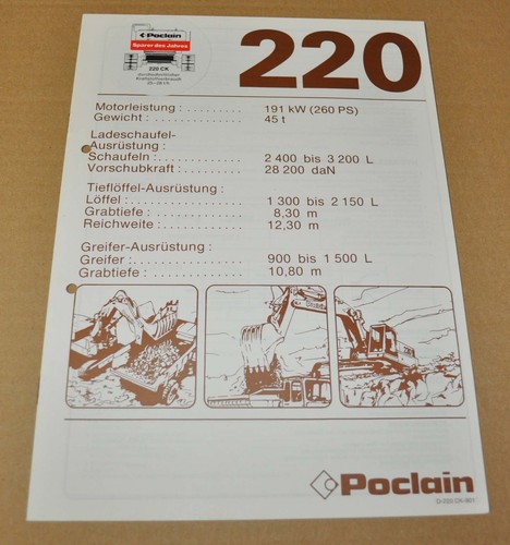 Poclain 220 excavator - 220,