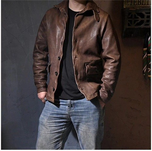 Mens vintage waxed brown - vintage,