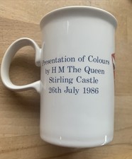 Dunoon Scotland Porcelain Mug 1986 Queen Presenting Colours At Stirling Castle