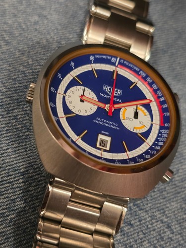 Vintage heuer montreal blue - vintage,