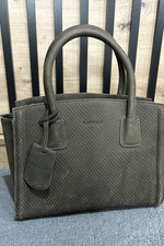 BURKELY Suede Real Leather Olive Green Khaki Tote Shoulder Grab Bag Handbag