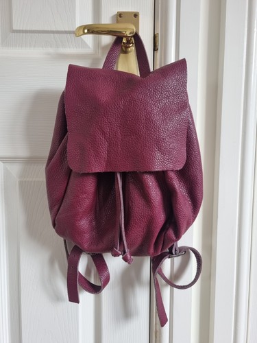 Italian leather raspberry red - italian,