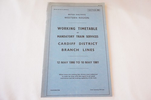 1980 railway working timetable - railway,