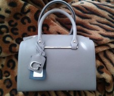 NWT GUESS BAR COLLECTION SATCHEL HANDBAG PURSE GREY RETAIL $118